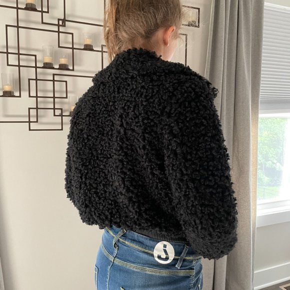 Fun&Fun Curly Black Furry Jacket - Picture 4 of 10
